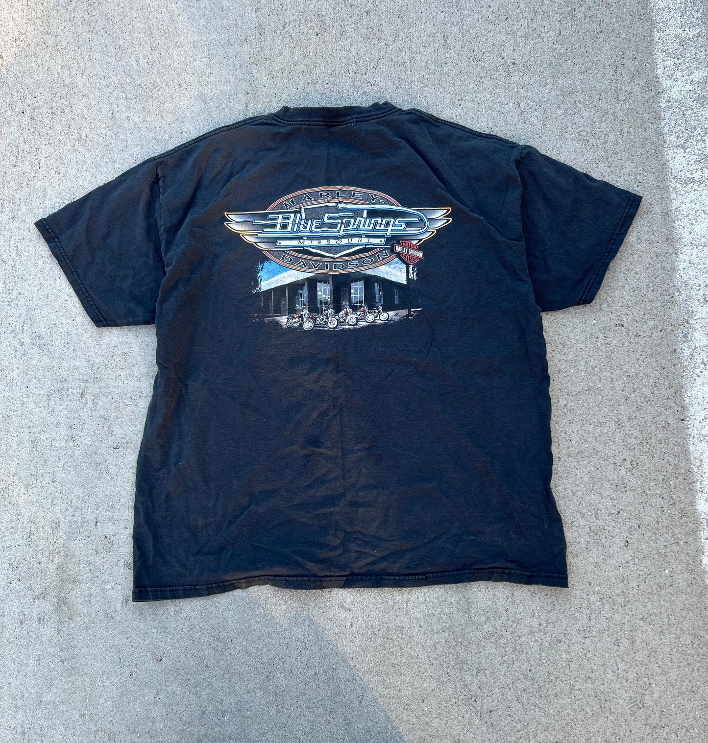 Y2K HARLEY DAVIDSON Blue Springs Missouri Graphic Tee Size XL