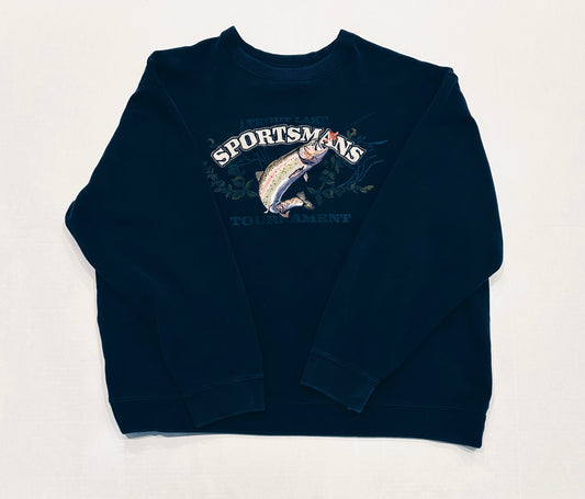 Vintage Croft & Barrow TROUT LAKE Sportsman Tournament Crewneck Sweatshirt Size XL/XXL