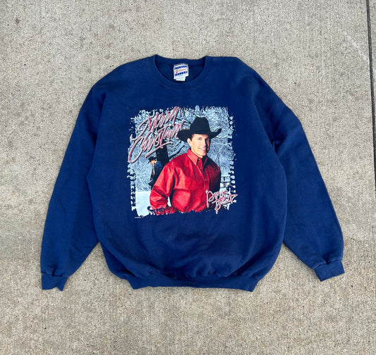 Vintage GEORGE STRAIT Merry Christmas Crewneck Sweatshirt Size XL