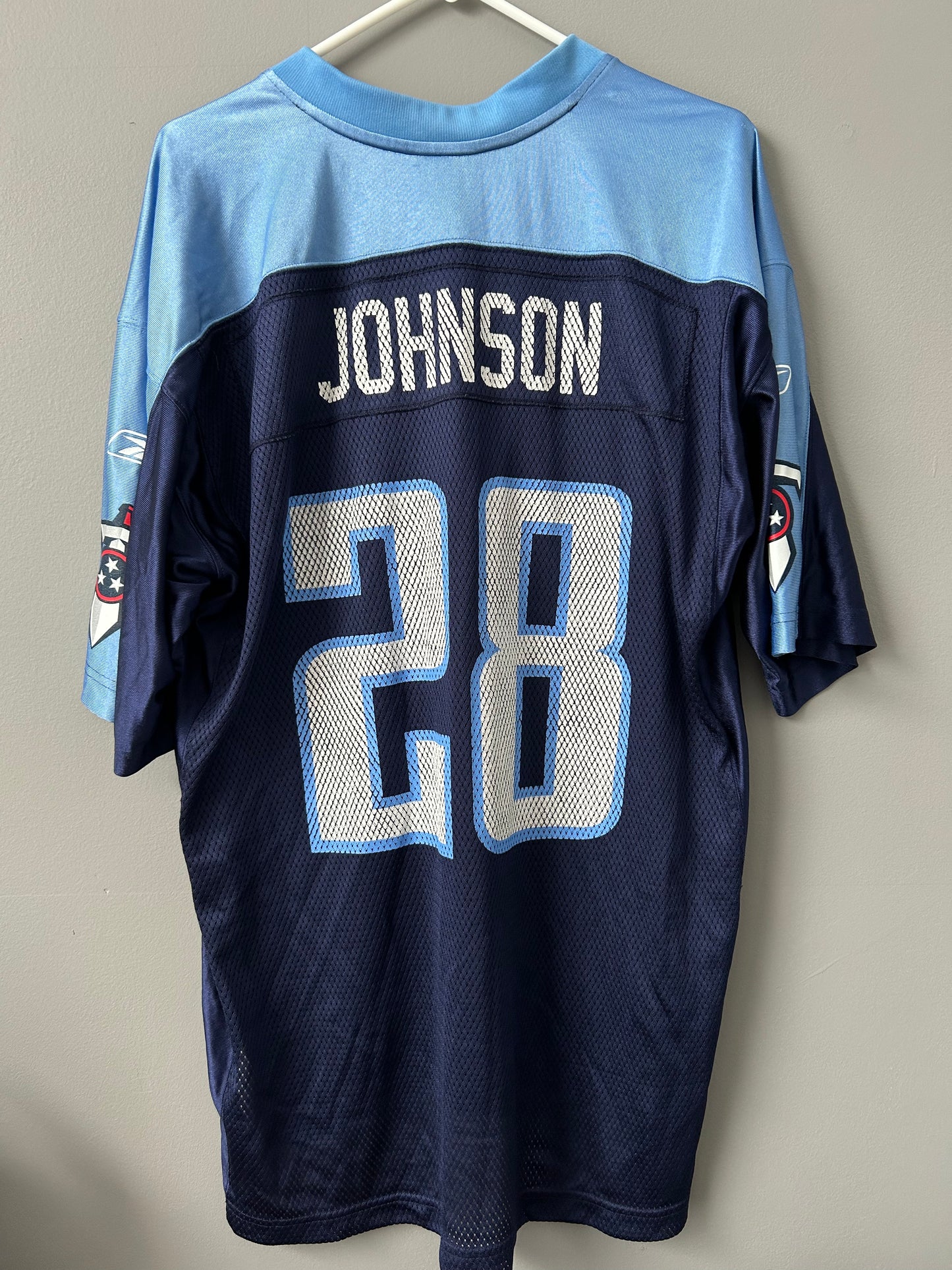 Vintage REEBOK Tennessee Titans CHRIS JOHNSON NFL Jersey Size L