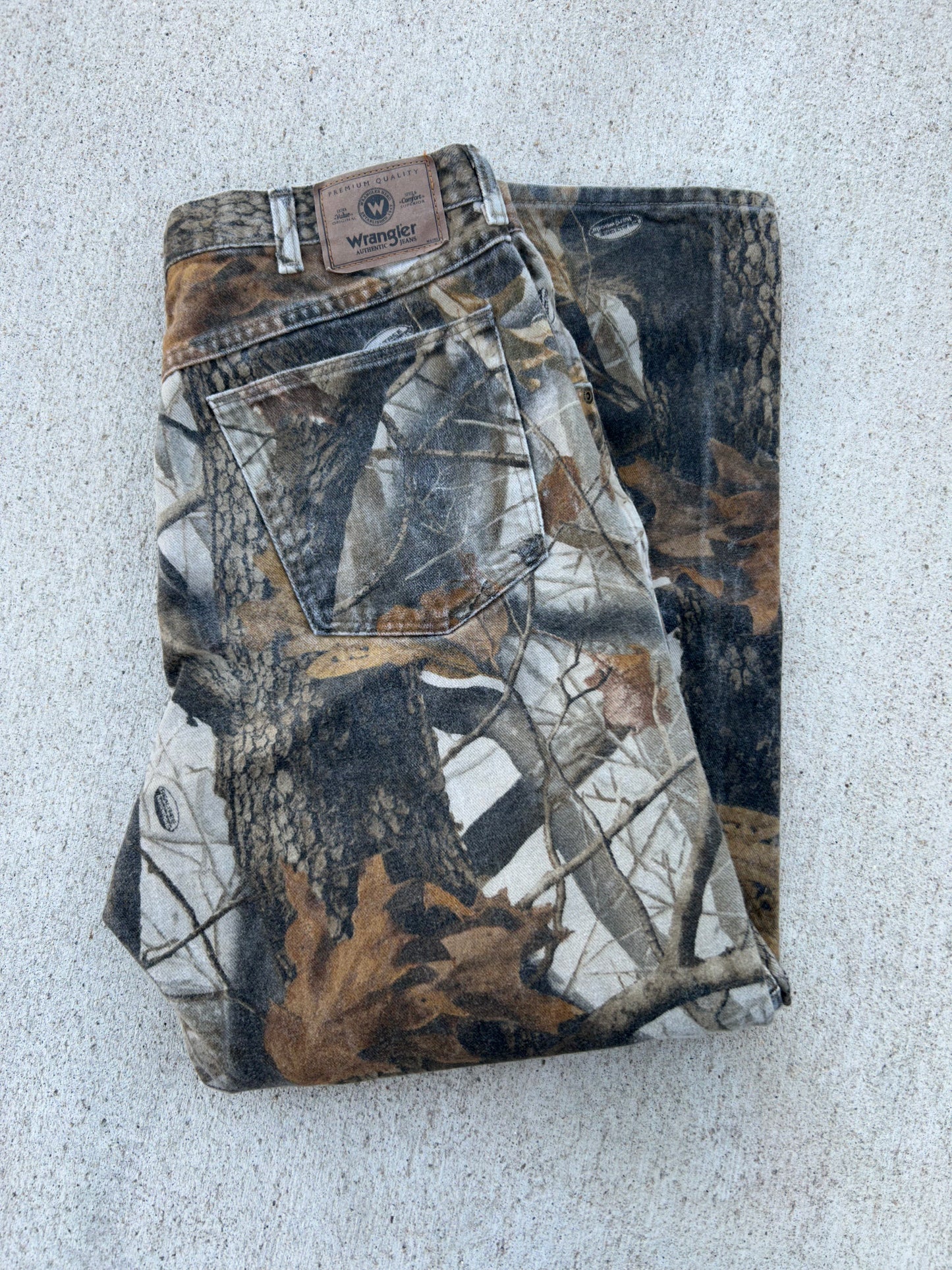 WRANGLER Real Tree Hardwoods Camo Double Knee Pants Size 36x30