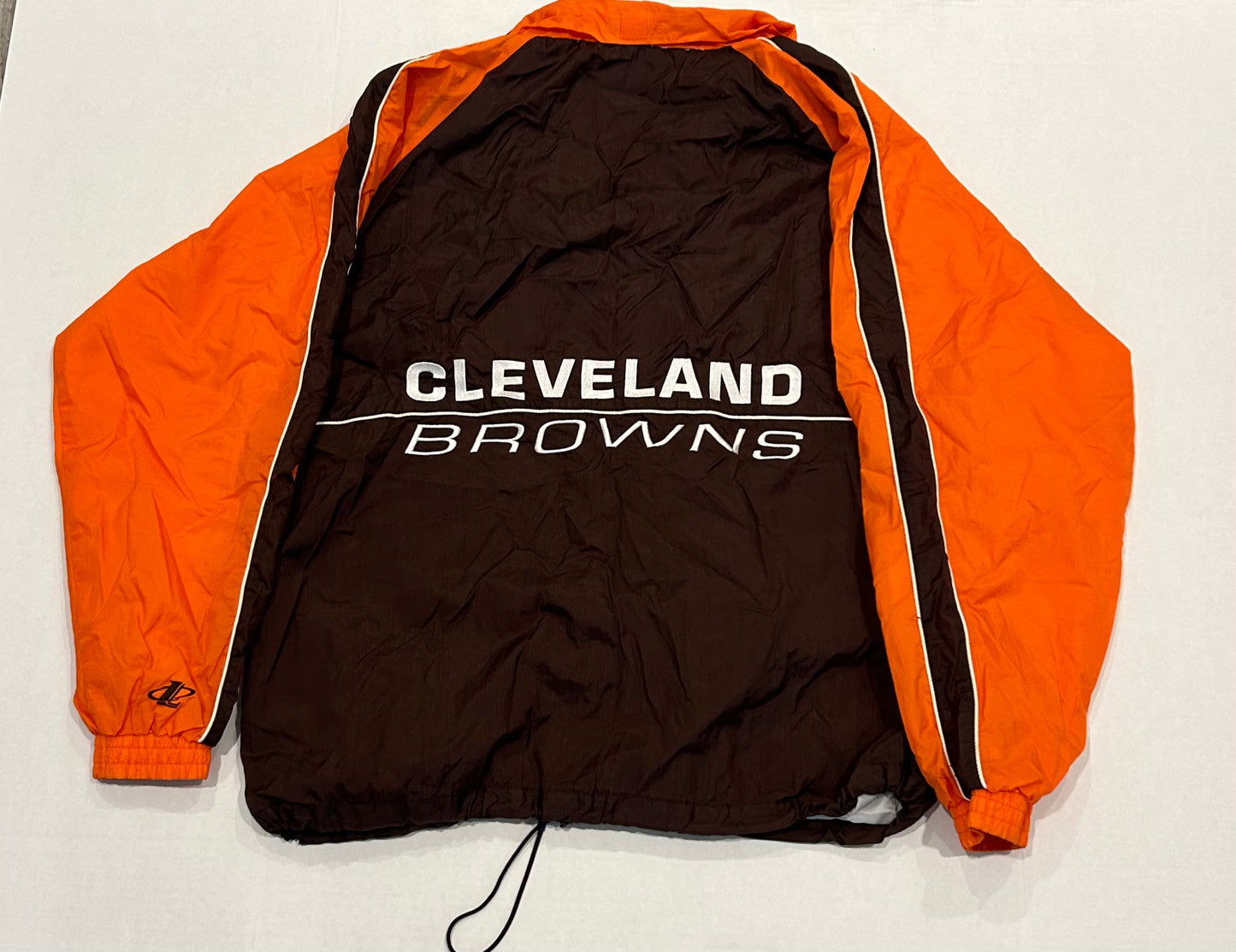 Vintage CLEVELAND BROWNS Logo Athletic WIndbreaker Jacket Zip Up Size L