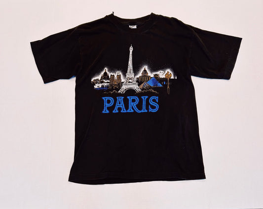 Vintage 90's PARIS FRANCE Single Stitch Eiffel Tower Graphic Tee Size M