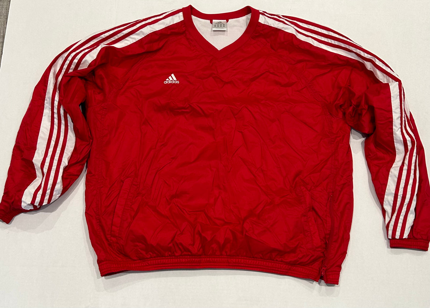 Vintage ADIDAS Red Pullover Windbreaker Size XXL