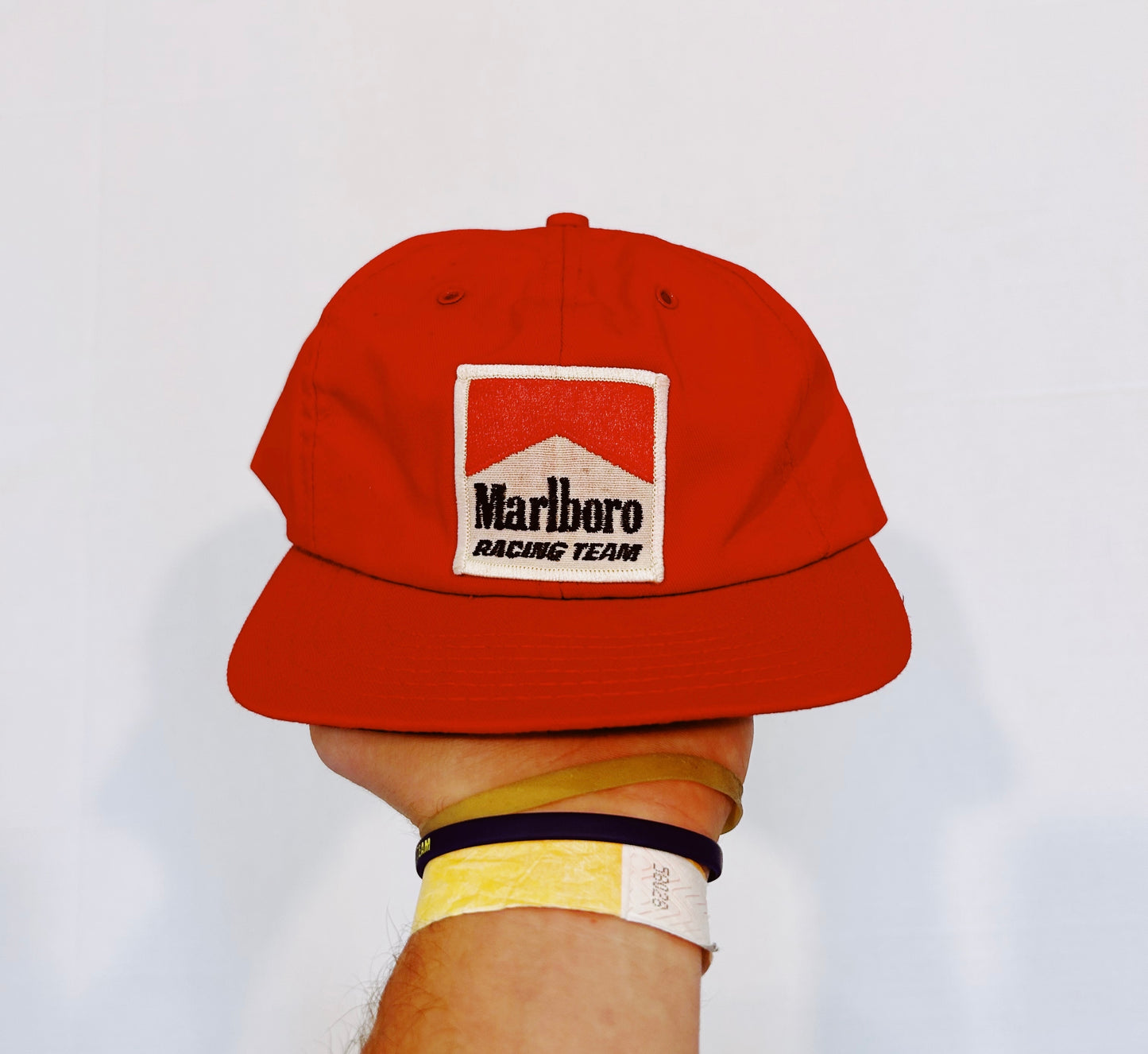 Vintage 90s MARLBORO Racing Team Snapback Adjustable Hat