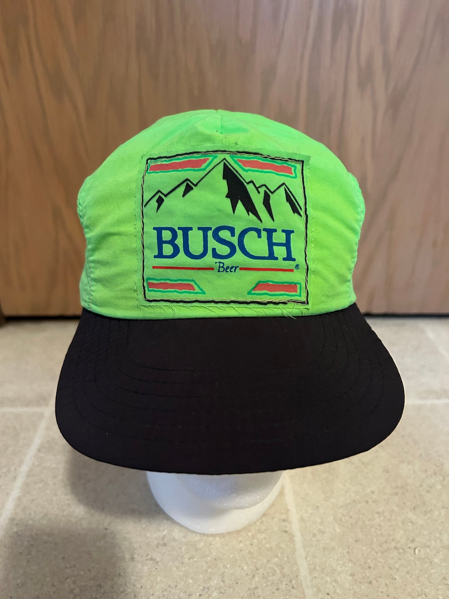 Vintage 90's BUSCH BEER Neon Adjustable Snapback *WITH TAGS*