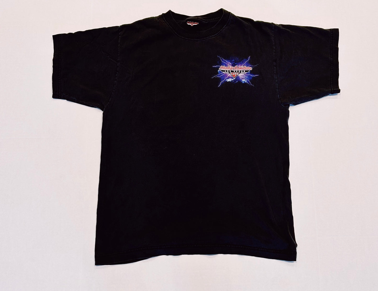 Vintage 90’s HARLEY DAVIDSON CAFE Las Vegas Nevada Lightning Graphic Tee Size L