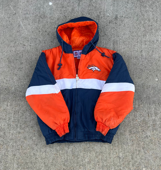 Vintage 90’s Logo 7 NFL Denver Broncos Puffer Winter Jacket Size L