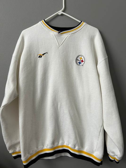 Vintage REEBOK Crewneck Sweatshirt PITTSBURGH STEELERS NFL Size L