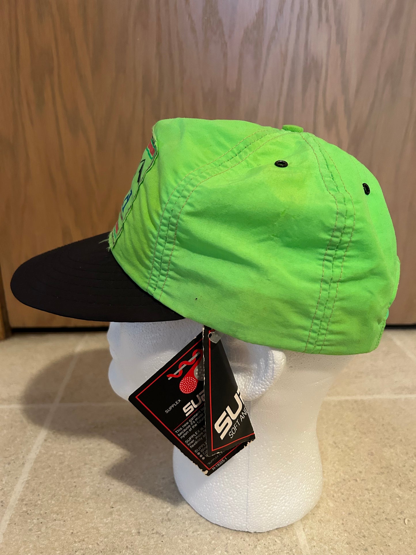 Vintage 90's BUSCH BEER Neon Adjustable Snapback *WITH TAGS*