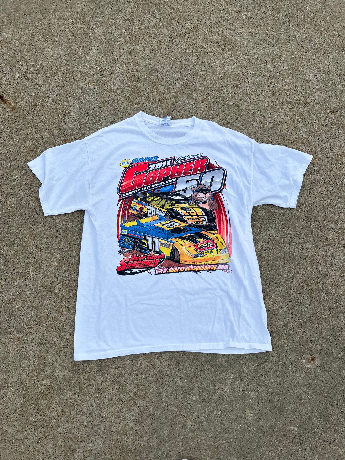 2011 Napa Auto Parts Gopher 50 Dirt Racing Graphic Tee Size L