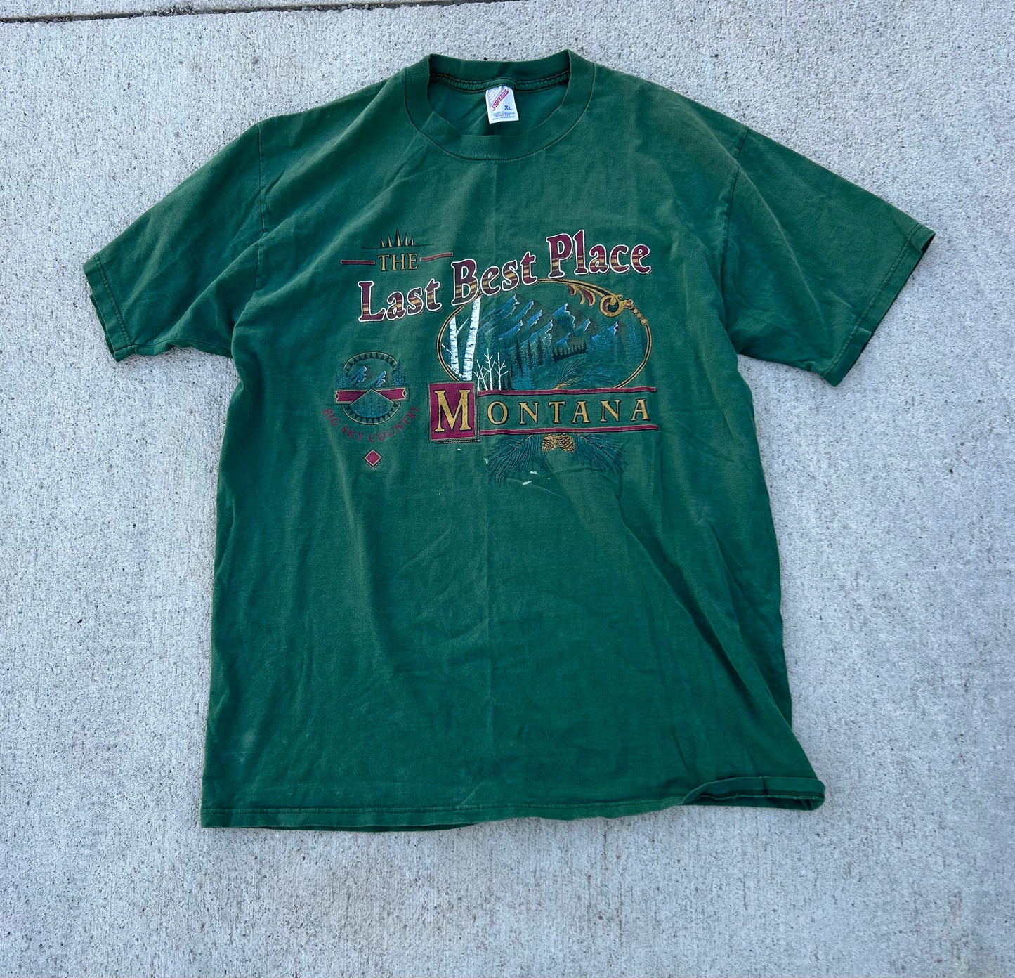 Vintage Jerzees MONTANA "The Last Best Place" State Tee Size XL