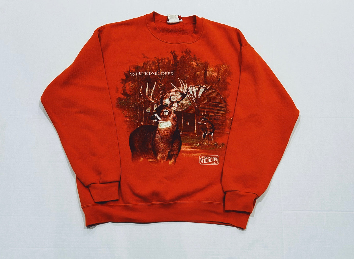 Vintage American Wildlife Outfitters WHITETAIL DEER Crewneck Sweatshirt Size L