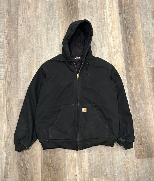 CARHARTT Duck Quilt Lined Hooded Jacket Size XLT