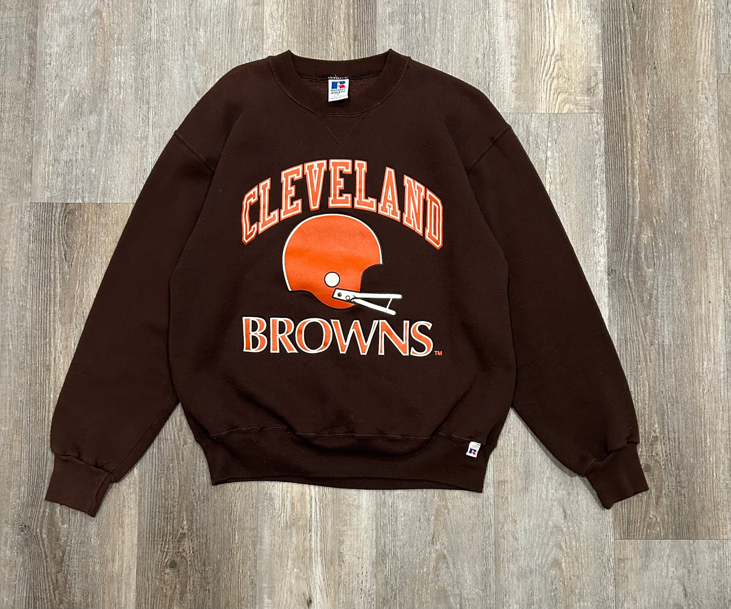 Vintage Russell Athletics CLEVELAND BROWNS Crewneck Size L Made in USA