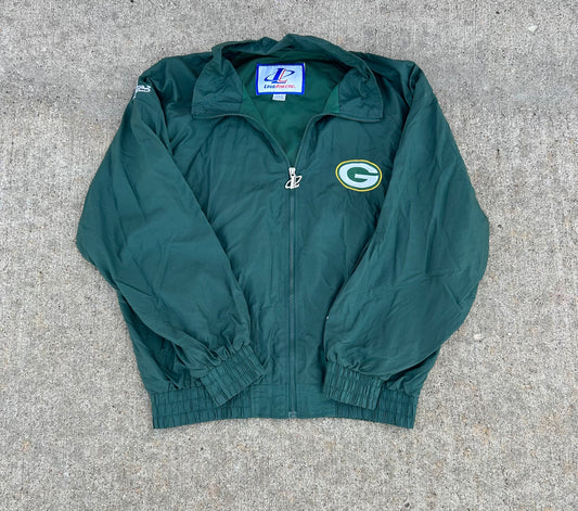 Vintage 90's Logo Athletic NFL GREEN BAY PACKERS Full Zip WIndbreaker Jacket Size XL