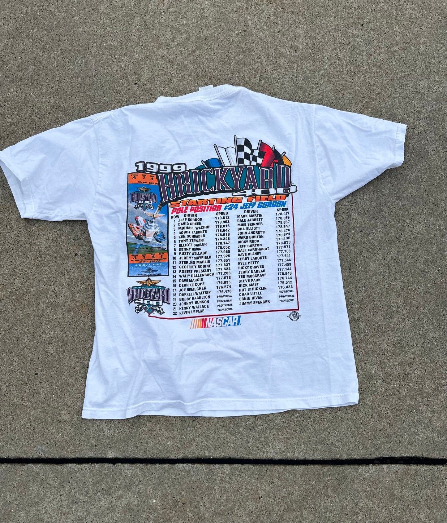 Vintage 1999 NASCAR Brickyard 400 Graphic Tee Size L