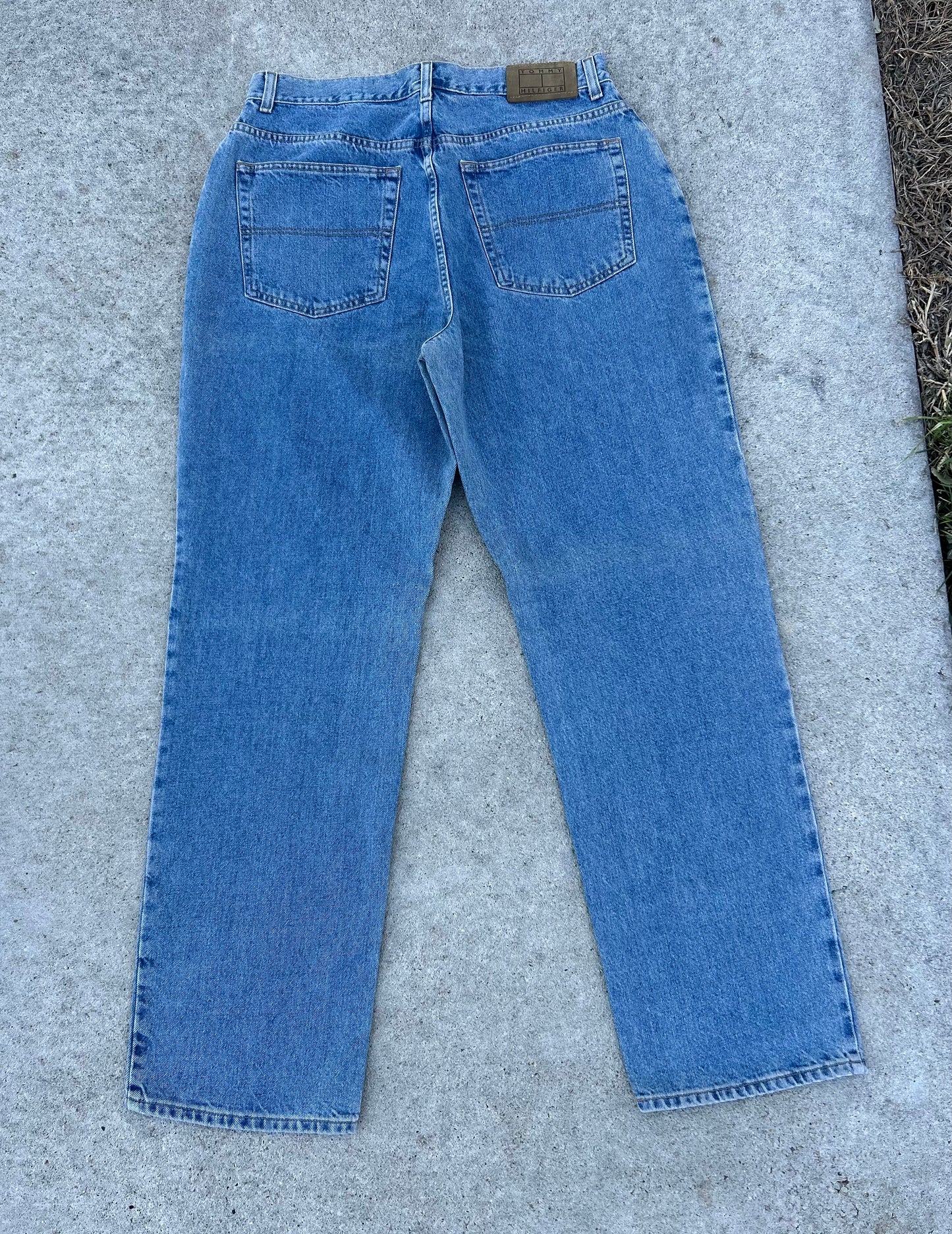 TOMMY HILFIGER Blue Denim Jeans Leather Patch 34x34