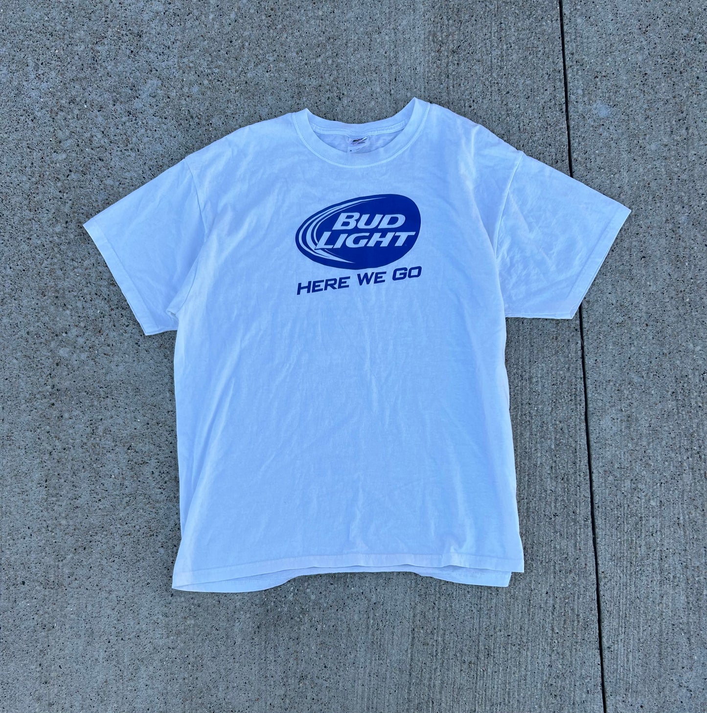 BUD LIGHT "Here We Go" Beer Tee Size XL