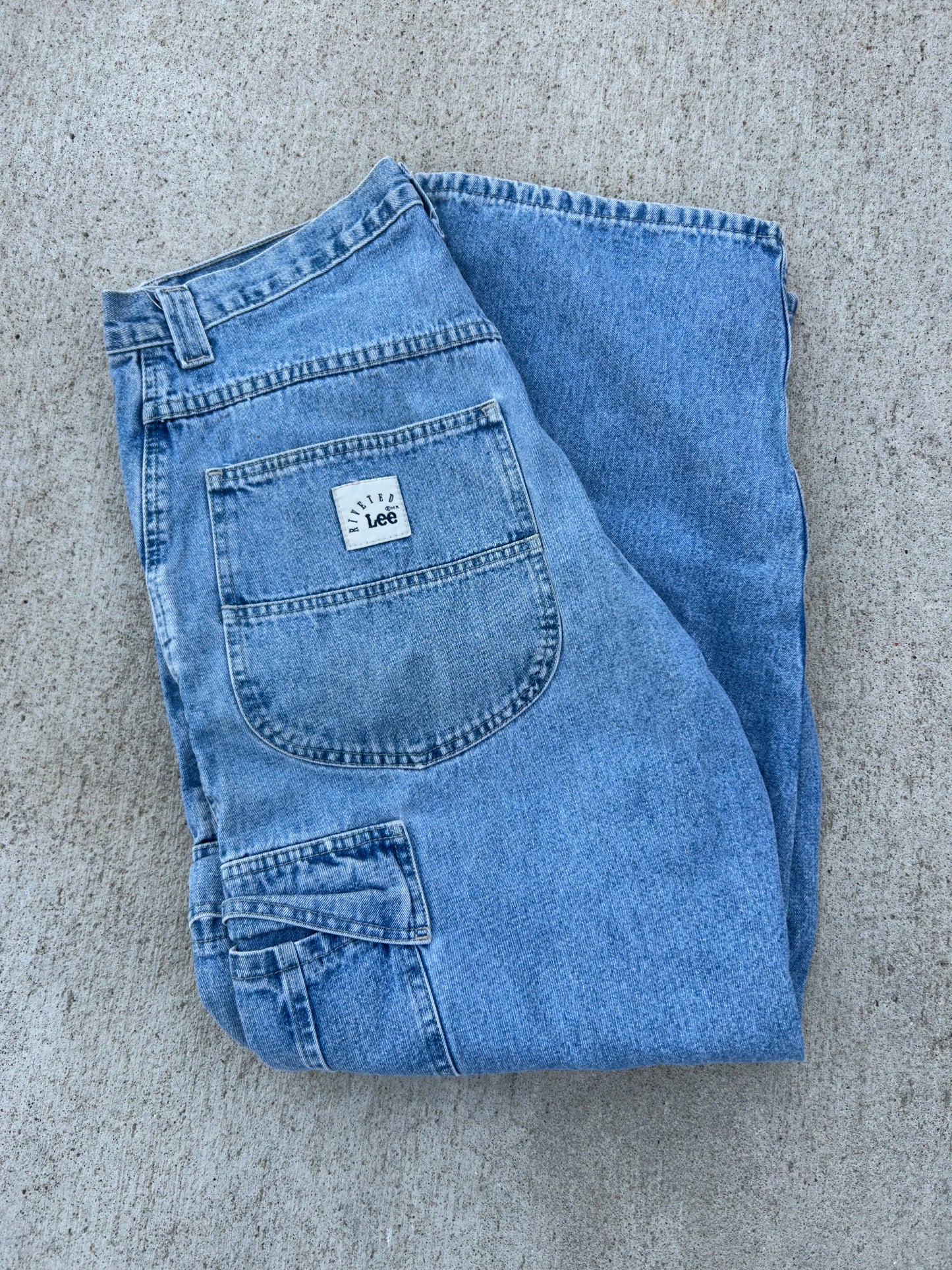 Vintage LEE Riveted Carpenter Denim Jeans Size 33x30