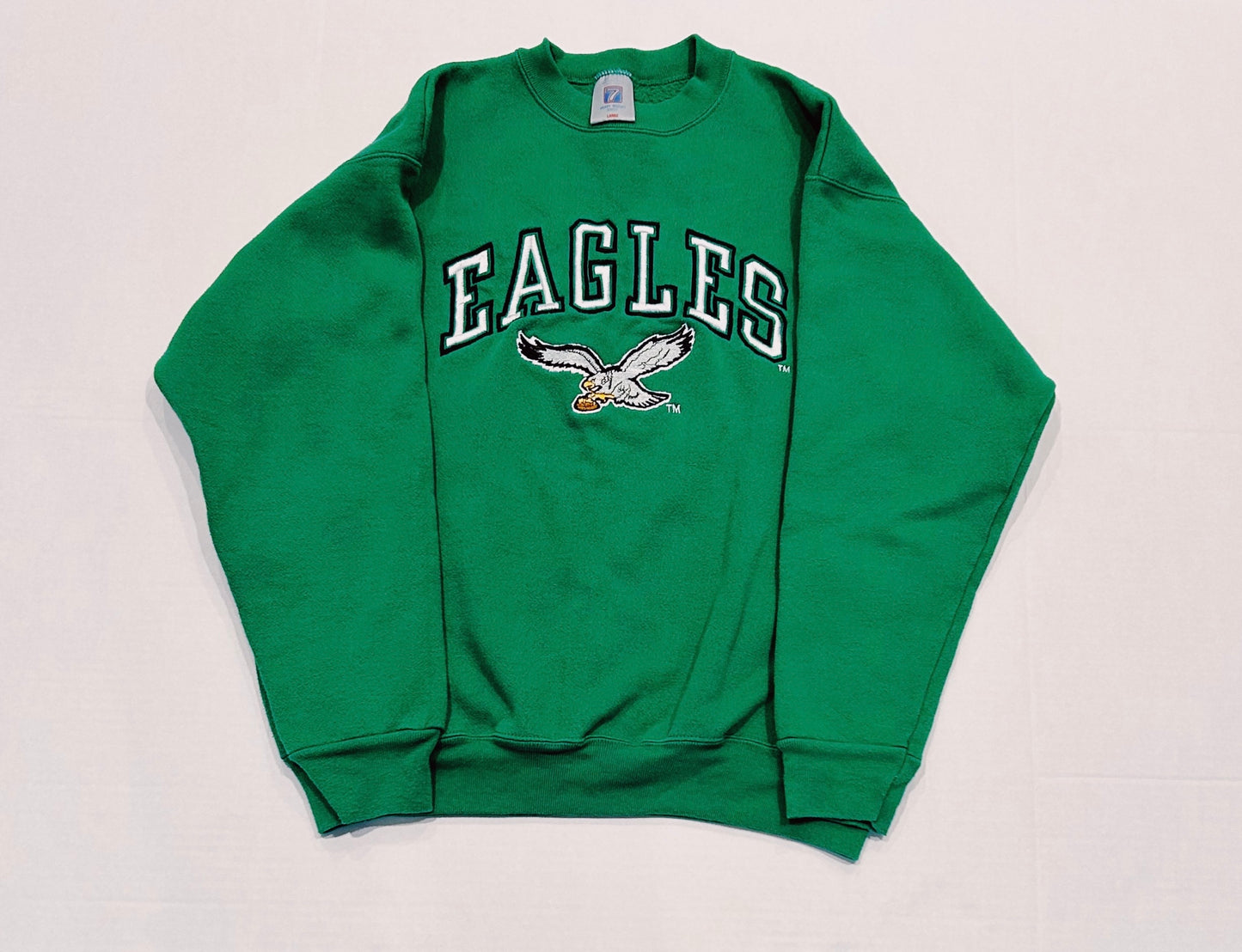 Vintage 90s Logo 7 PHILADELPHIA EAGLES Crewneck Sweatshirt Size L