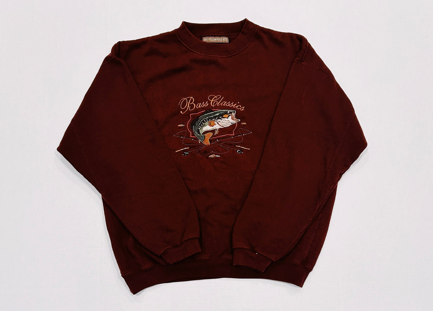 Vintage HEADWATERS Bass Classics Crewneck Sweatshirt Size XL