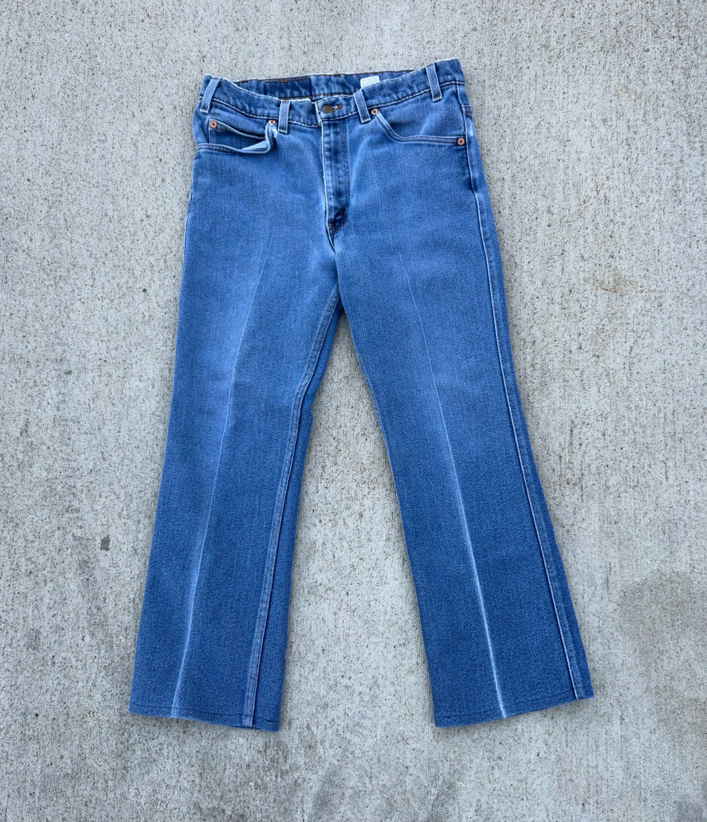 Vintage 90's LEVI 517 Black Tab Made in USA Blue Denim Jeans Size 33x30