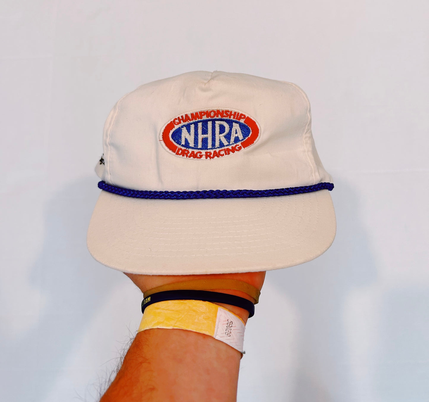 Vintage 90s NHRA Championship Drag Racing Rope Snapback Trucker Hat