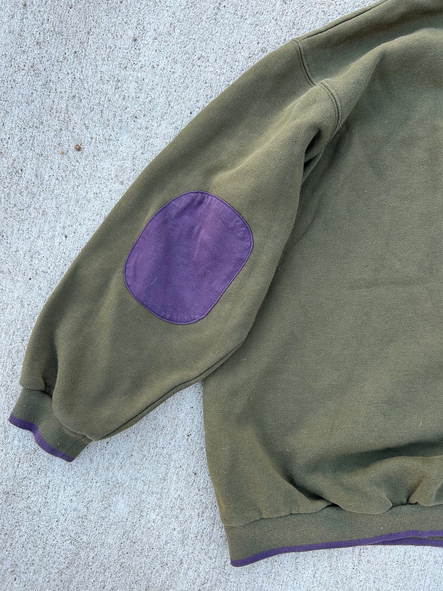 Vintage MICKEY MOUSE & CO Genuine Garment Olive Green W/ Purple Patches Size XL