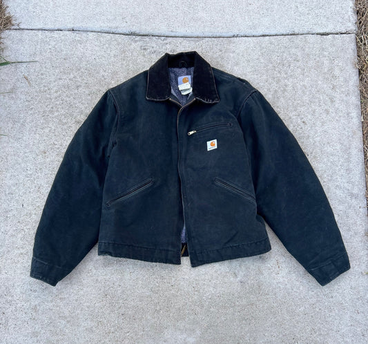 CARHARTT Black Detroit Blanket Lined Jacket Size L