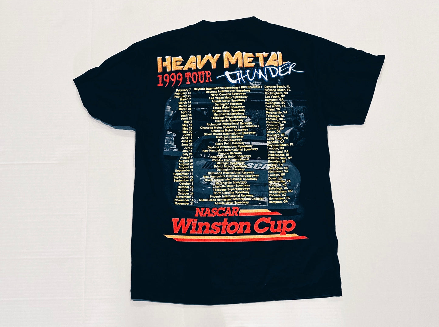 Vintage 1998 NASCAR Winston Cup Heavy Metal Thunder Graphic Tee Size M