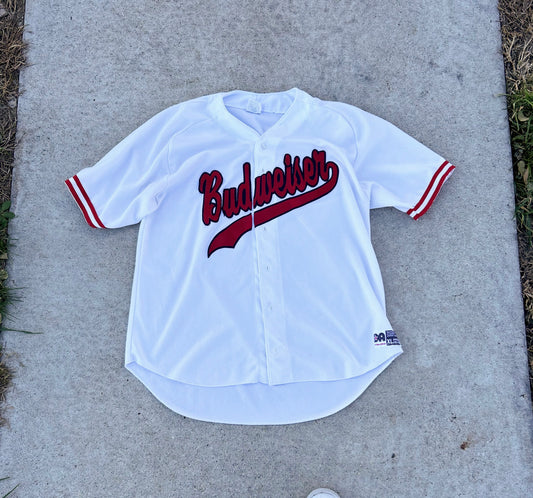 Vintage BUDWEISER Beer Baseball Jersey Size XL