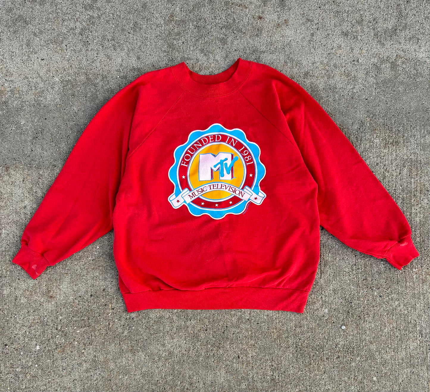 Vintage 1986 MTV Music Television Crewneck Sweatshirt Size L