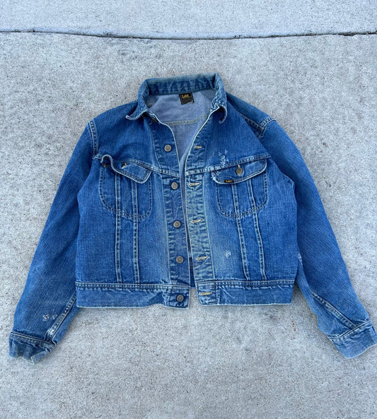 Vintage 70's LEE Rider Sanforized Denim Jacket Size M