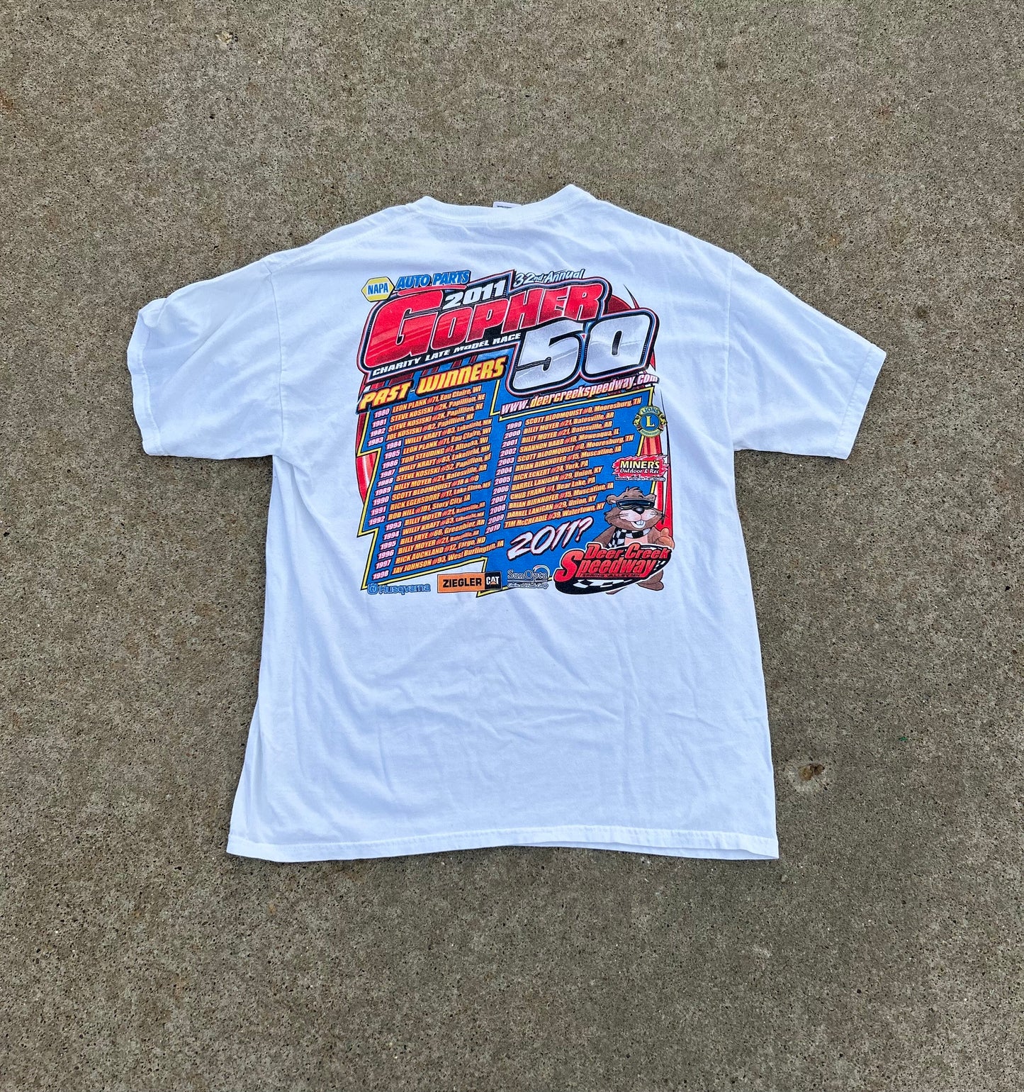 2011 Napa Auto Parts Gopher 50 Dirt Racing Graphic Tee Size L