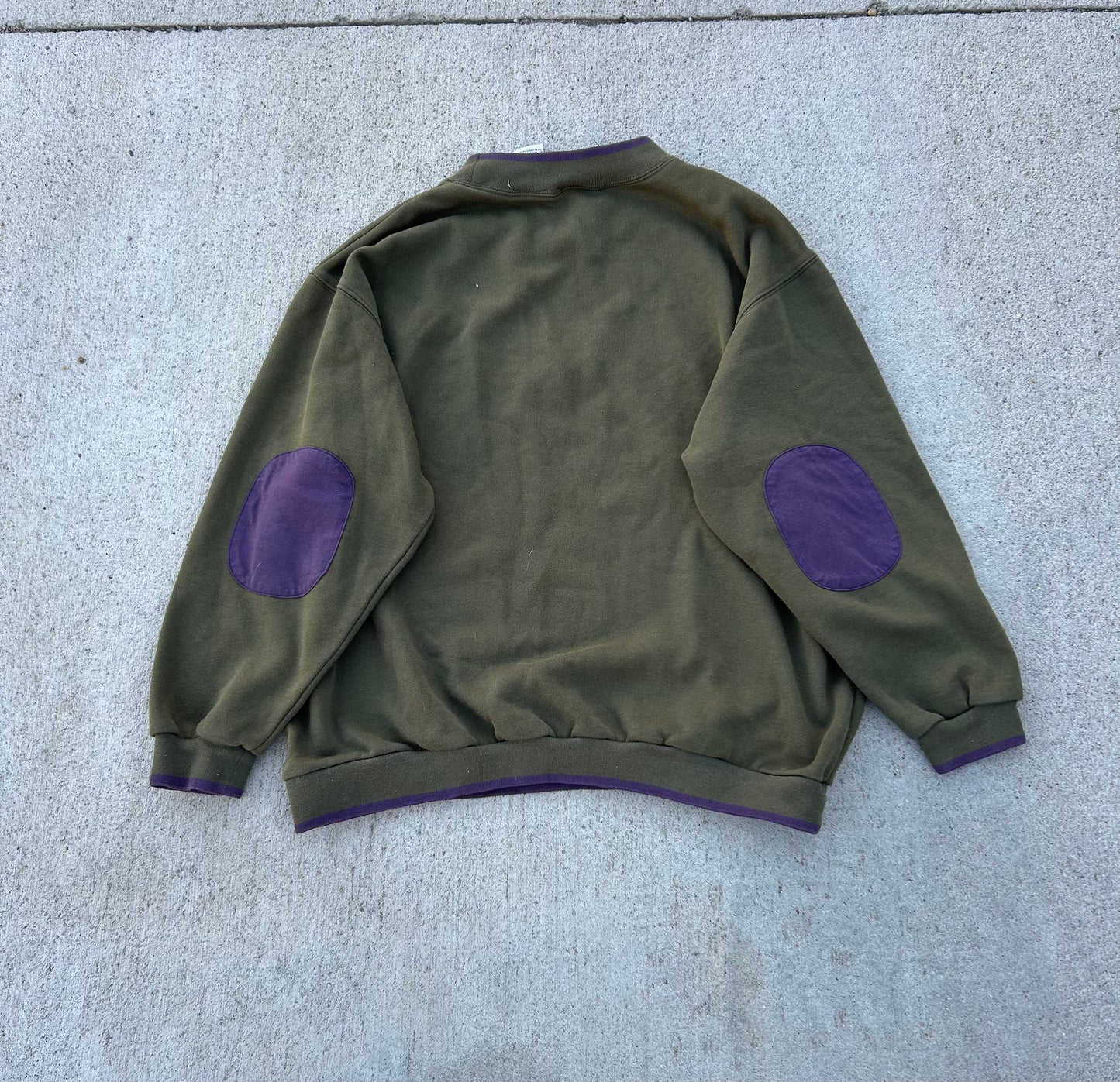 Vintage MICKEY MOUSE & CO Genuine Garment Olive Green W/ Purple Patches Size XL