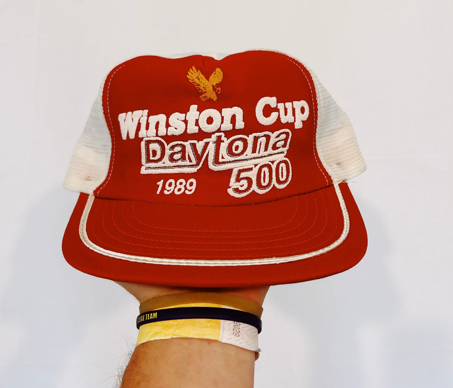 Vintage 1989 NASCAR Winston Cup Daytona 500 Snapback Trucker Hat