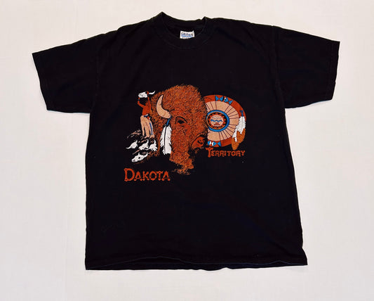 Vintage 90's Dakota Territory Buffalo Graphic Tee Size L