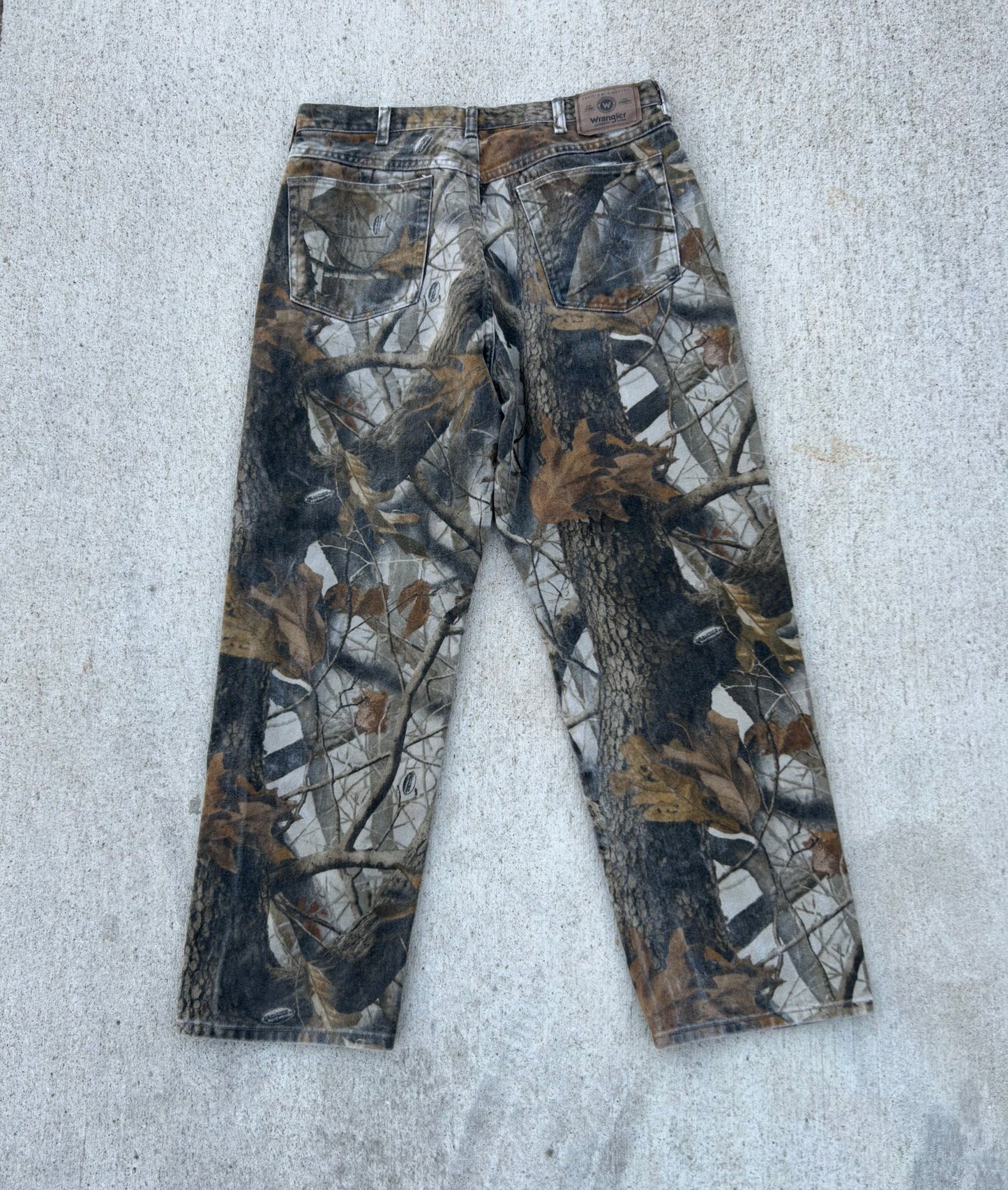 WRANGLER Real Tree Hardwoods Camo Double Knee Pants Size 36x30