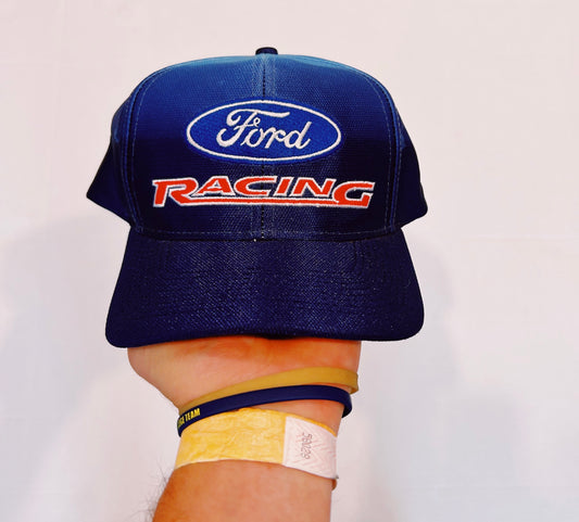 Vintage Drew Pearson NASCAR Ford Racing Adjustable Velcro Hat