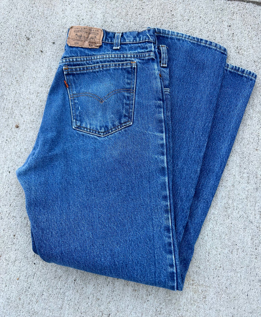 Vintage LEVI 509 Orange Tab Made in USA Blue Denim Jeans Size 36x32