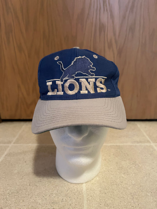 Vintage 80's DETROIT LIONS Logo Adjustable Snapback Hat