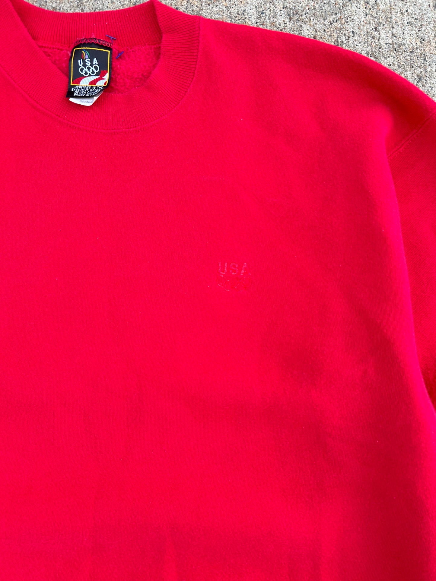 Vintage USA OLYMPICS Red Crewneck Sweatshirt Size L