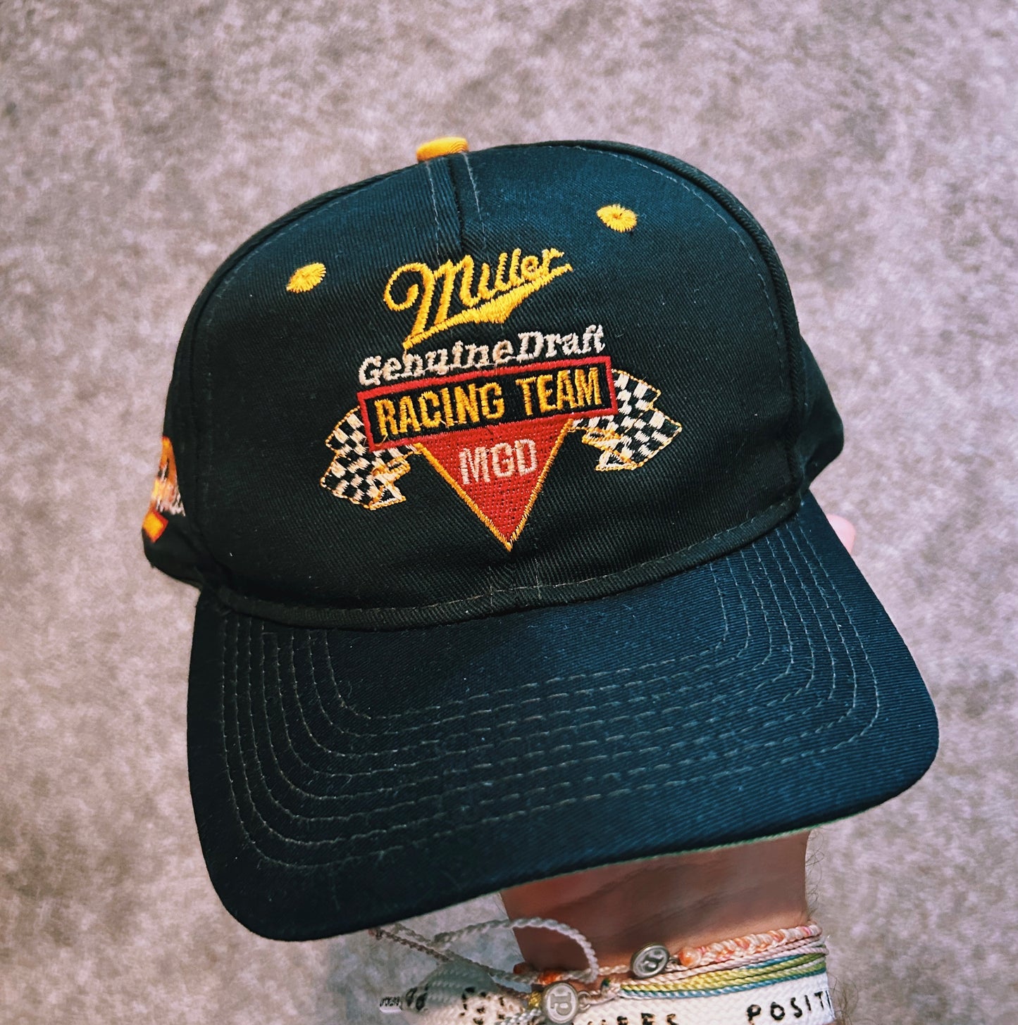 Vintage NASCAR Rusty Wallace Miller Genuine Draft Racing Snapback Hat