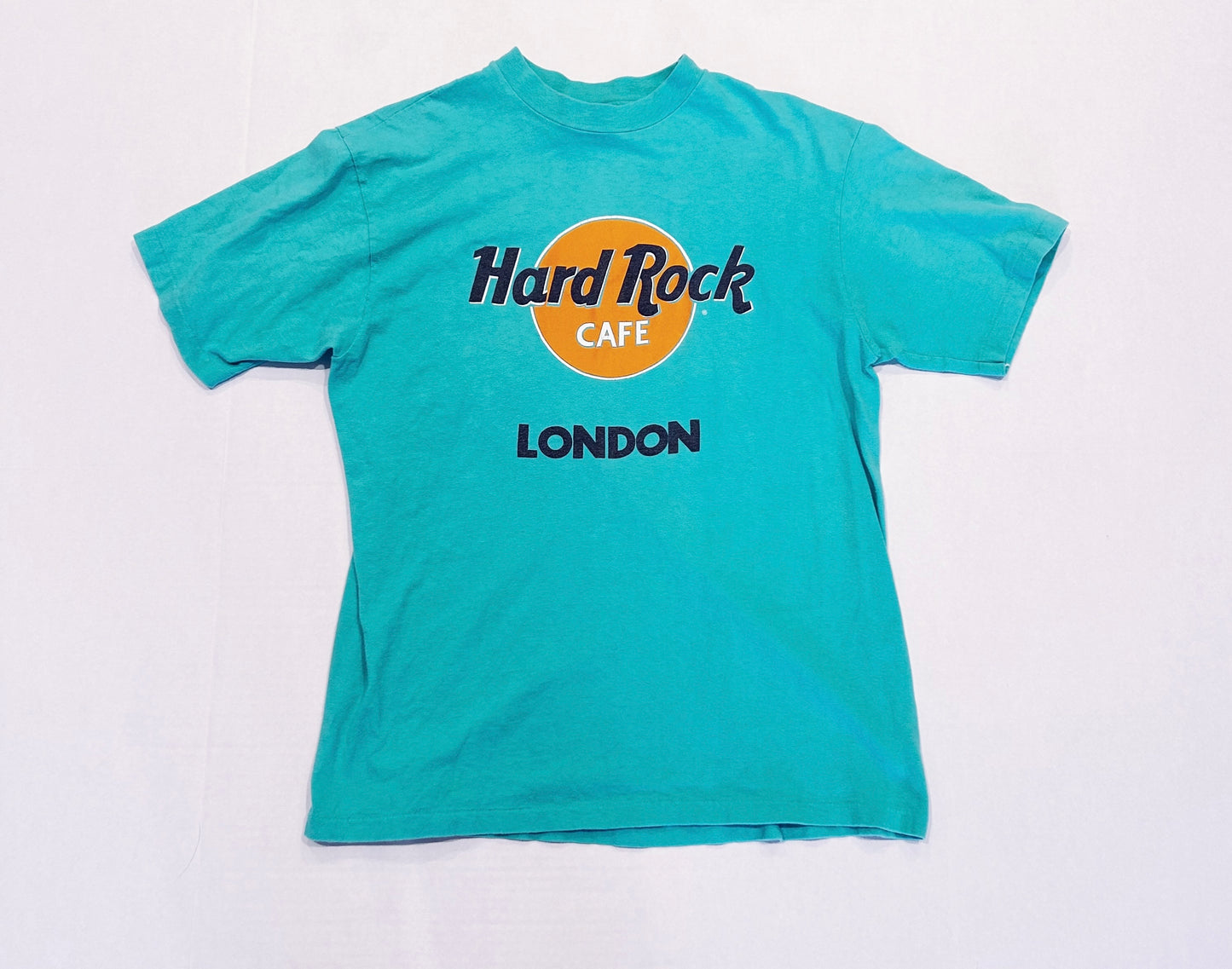 Vintage HARD ROCK Teal London Single Stitch Tee Size L