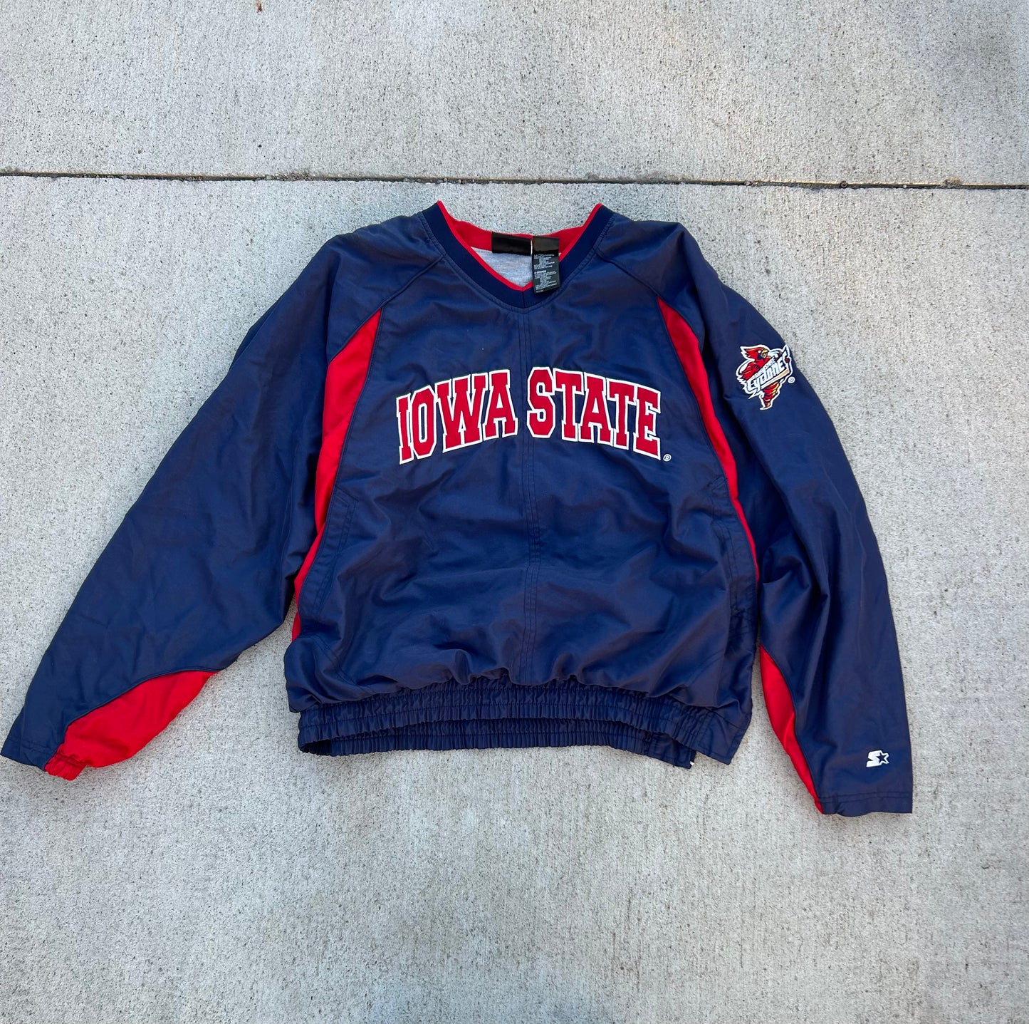 Vintage Starter IOWA STATE CYCLONES Lined Windbreaker Pullover Size L