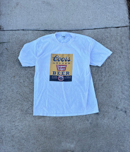 Vintage 90's COORS Golden Lager Beer Tee Size L