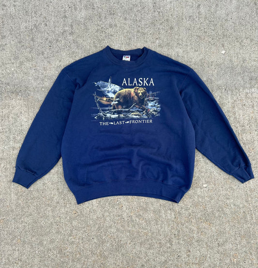 ALASKA The Last Frontier Crewneck Sweatshirt Size XL