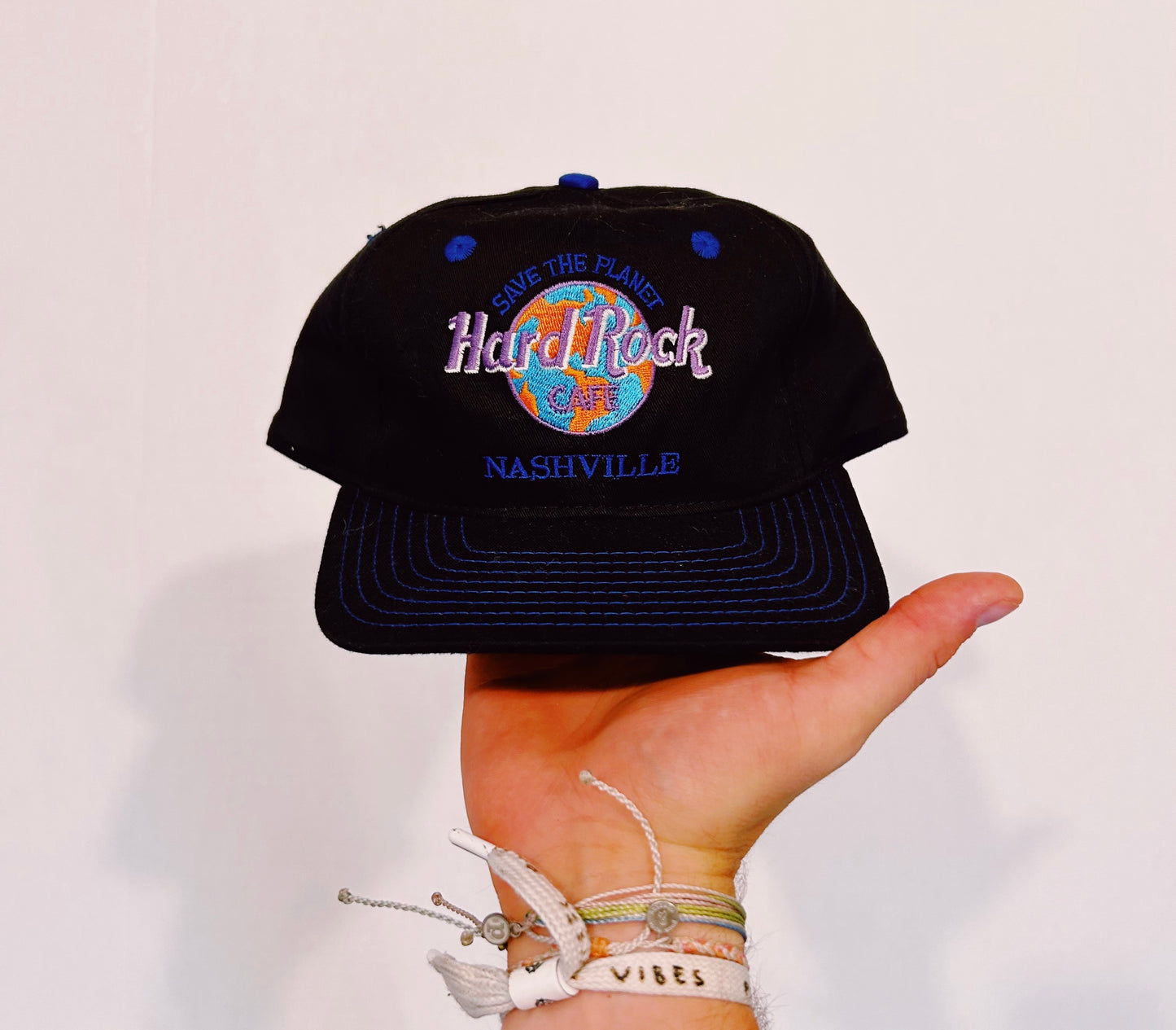 Vintage 90’s HARD ROCK CAFE Nashville “Save the Planet” SnapBack Adjustable Hat