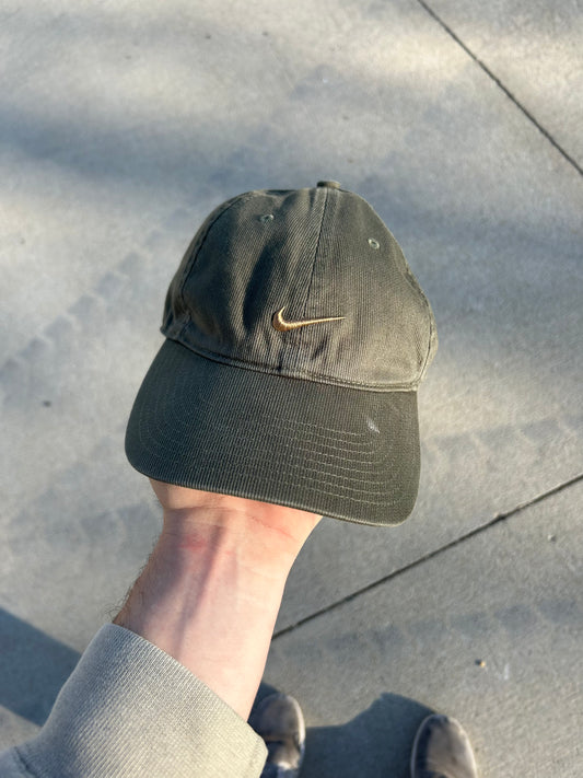 Y2K NIKE Swoosh Silver Tag Green Adjustable Strap Hat